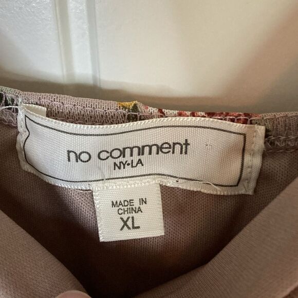 No Comment Womens Slip Style Dress L Blush Taupe Floral Midi Feminine Whimsy - Picture 4 of 10